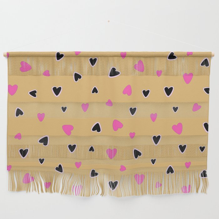 Pink Gold Valentines Love Heart Collection Wall Hanging