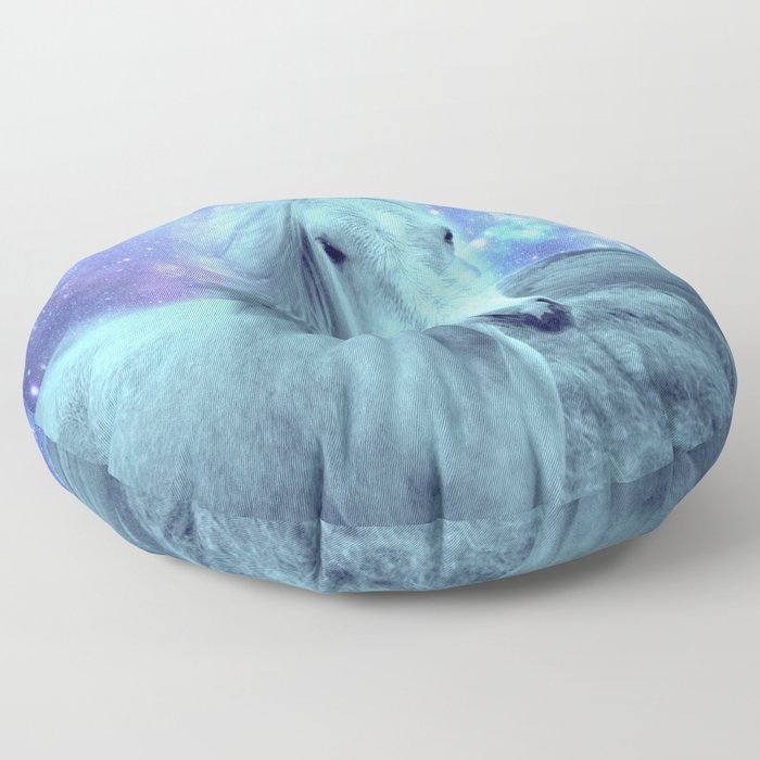 Celestial Dreams Horse Periwinkle Lavender Aqua Floor Pillow
