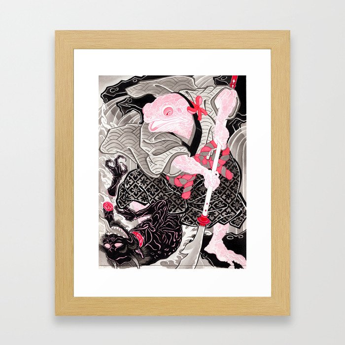 Samurai Toad Framed Art Print