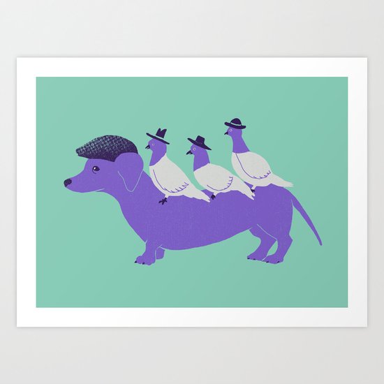 Taxi-Dog (mint) Art Print