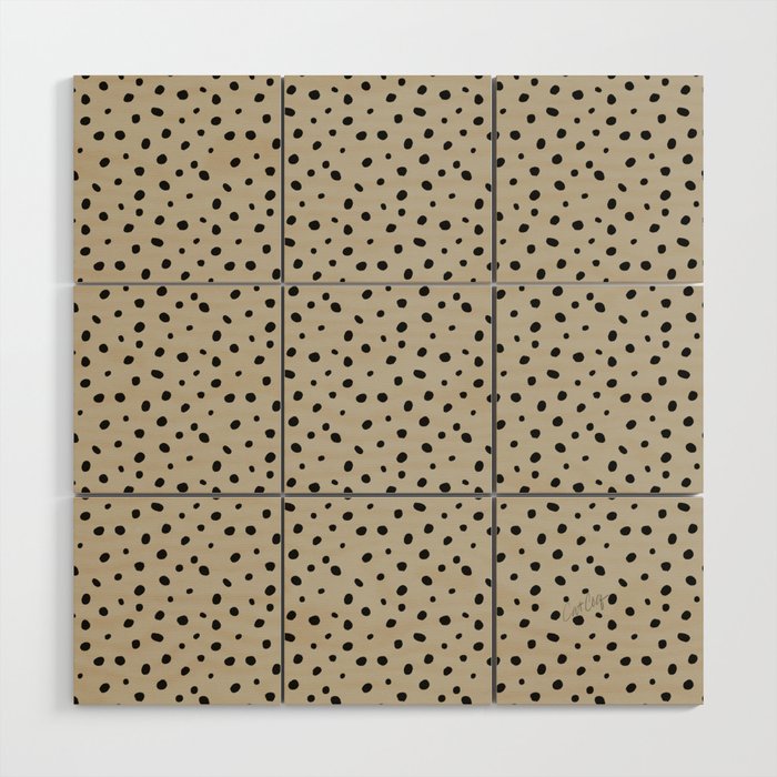 Hand-Drawn Dots – Cream Wood Wall Art