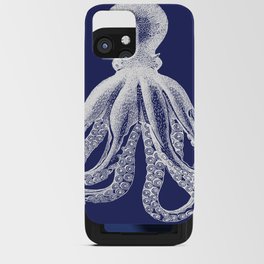Octopus | Vintage Octopus | Tentacles | Navy Blue and White | iPhone Card Case