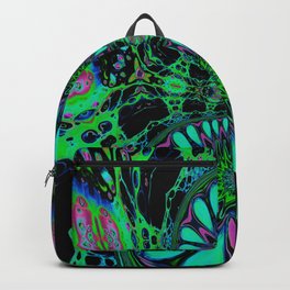 Unfamiliar Backpack | Kaleidoscope, Acid, Green, Graphicdesign, Acrylic, Blue, Pink, Grunge, Glitchart, Stoner 