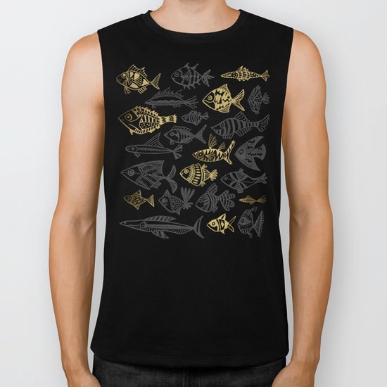 Inked Fish – Black & Gold Biker Tank