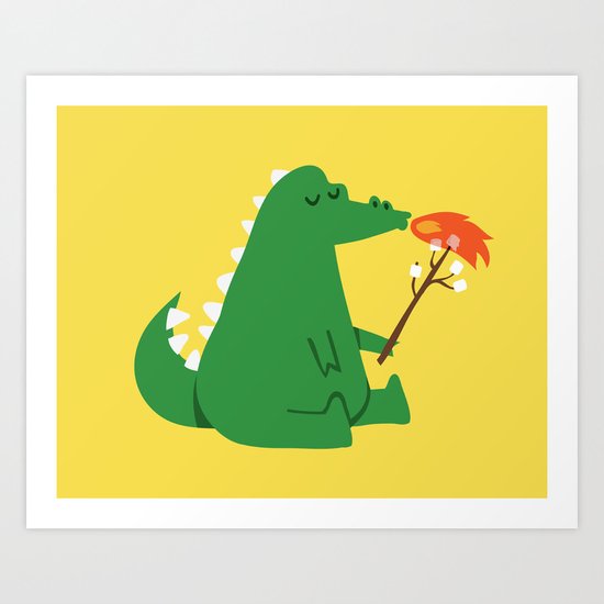 Dragon and Marshmallow Art Print