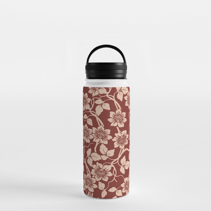 Heritage Floral Pattern  Red and Cipria Water Bottle