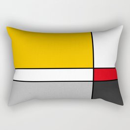 Mid century Modern yellow gray black red Rectangular Pillow