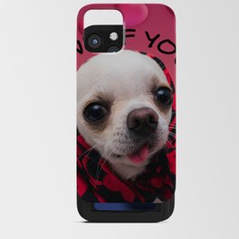 Chihuahua cute wuff you love Valentine heart iPhone Card Case