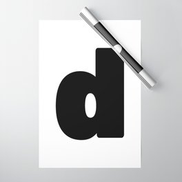 d (Black & White Letter) Wrapping Paper