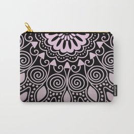 Elegant Black and Pink Mandala Carry-All Pouch