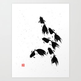 Find Your Own Path - Remastered Sumi-e Goldfish Art Print