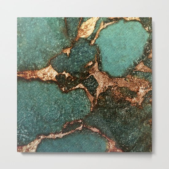EMERALD AND GOLD Metal Print