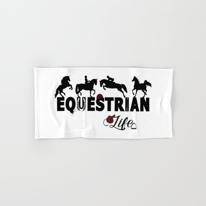 Equestrian Life in Black Hand & Bath Towel