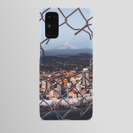 Portland Oregon and Mount Hood Through the Fence Android Case