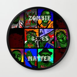 Zombie Lives Matter Collage Wall Clock