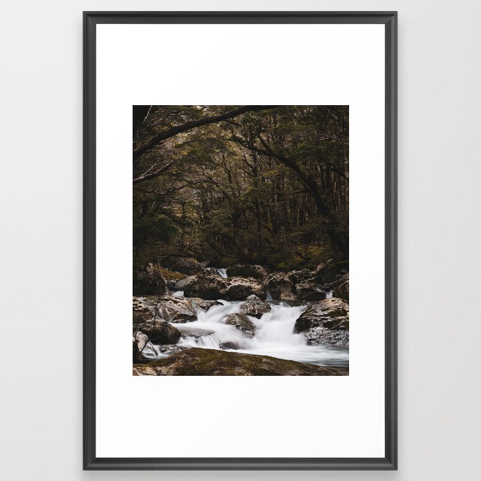 Routeburn Track Waterfalls // Otago NZ Photography Art Print Framed Art Print