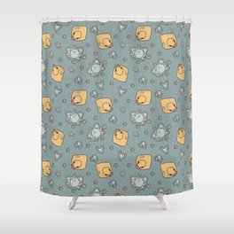 rubber duck Shower Curtain | Autumn, Bubble, Leaffal, Drawing, Child, Wash, Bathroom, Doodle, Water, Soap 
