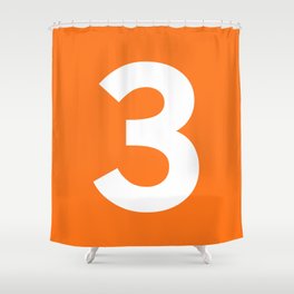 Number 3 (White & Orange) Shower Curtain