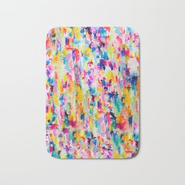 Bright Colorful Abstract Painting in Neons and Pastels Badematte