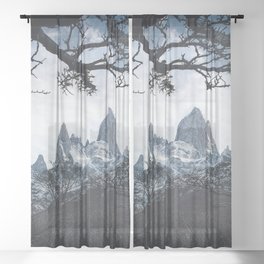 Argentina Photography - Huge Mountains Peaking Above The Forest Sheer Curtain