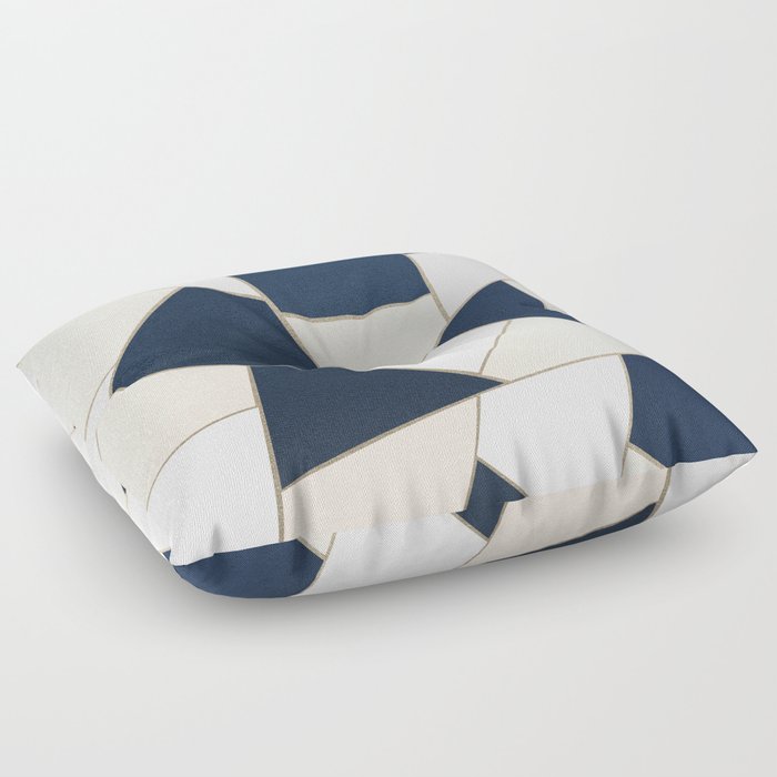 Navy Blue Blush White Gold Geometric Glam #1 #geo #decor #art #society6 Floor Pillow