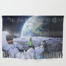 Astronaut on the Moon with beer Wall Hanging