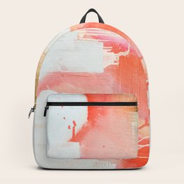 Desert Sunrise: A minimal abstract painting in gold, pink, and white by Alyssa Hamilton Art  Backpack