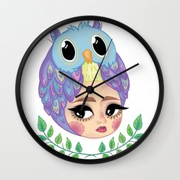 Owl girl Wall Clock