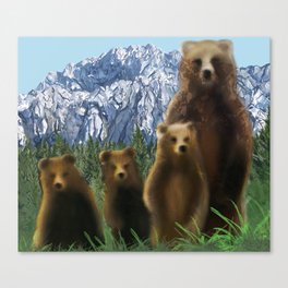 bear fam  Canvas Print