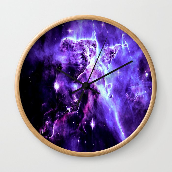 Vibrant Violet nebUla. Wall Clock