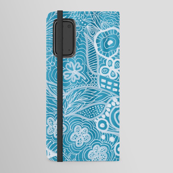 Turquoise Line Work Android Wallet Case