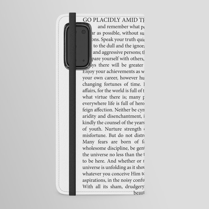 Desiderata by Max Ehrmann - Typography Print 18 Android Wallet Case