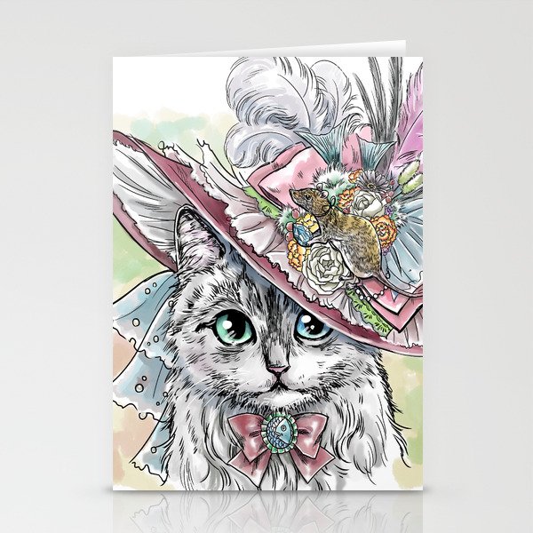 Lady cat Stationery Cards