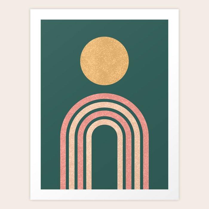 Mid century modern - green Art Print by MoonlightPrint | Society6