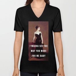 Madame X in a Black Dress V Neck T Shirt