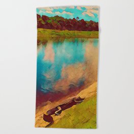 Sleepy Gator Beach Towel