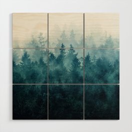 The Heart Of My Heart // So Far From Home Of A Misty Foggy Wild Forest Covered In Blue Magic Fog Wood Wall Art