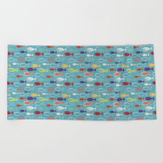 Fish poissons 100 Beach Towel