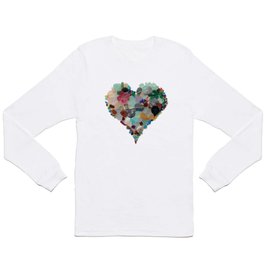 Love -  Sea Glass Heart A Unique Birthday & Father’s Day Gift Long Sleeve T-shirt