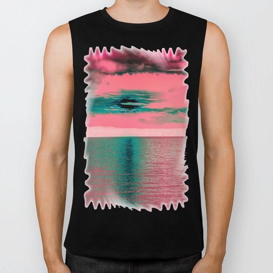 Sunset at Sea Biker Tank
