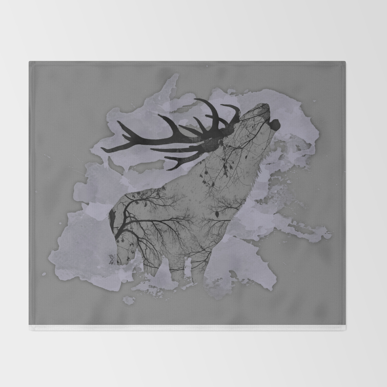 Winter Life Deer Throw Blanket By Clarisse2dart Society6