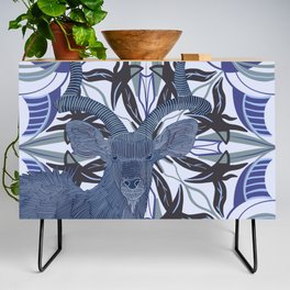 Gorgeous kudu on an abstract purple pattern background Credenza