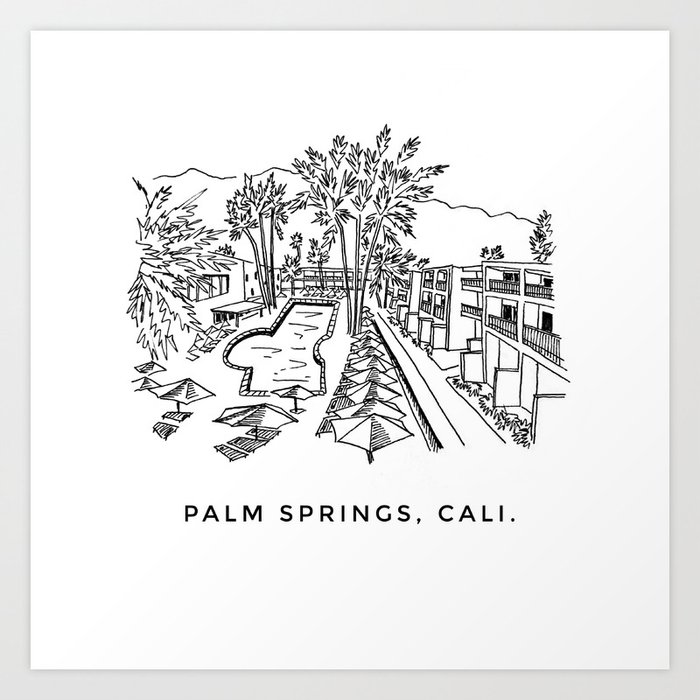 Palm Springs Sketch Art Print