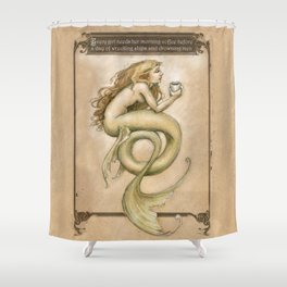 Coffee Mermaid Shower Curtain