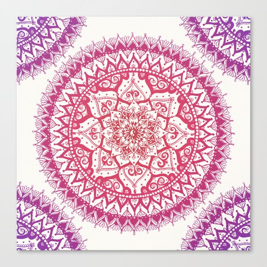 Yin Yang Mandala in Tropical Sunset Canvas Print