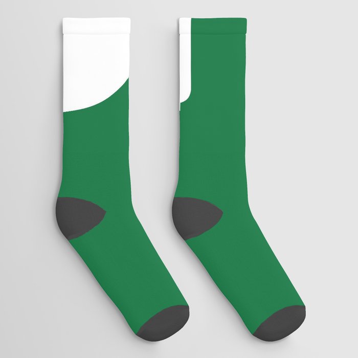 3 (White & Olive Number) Socks