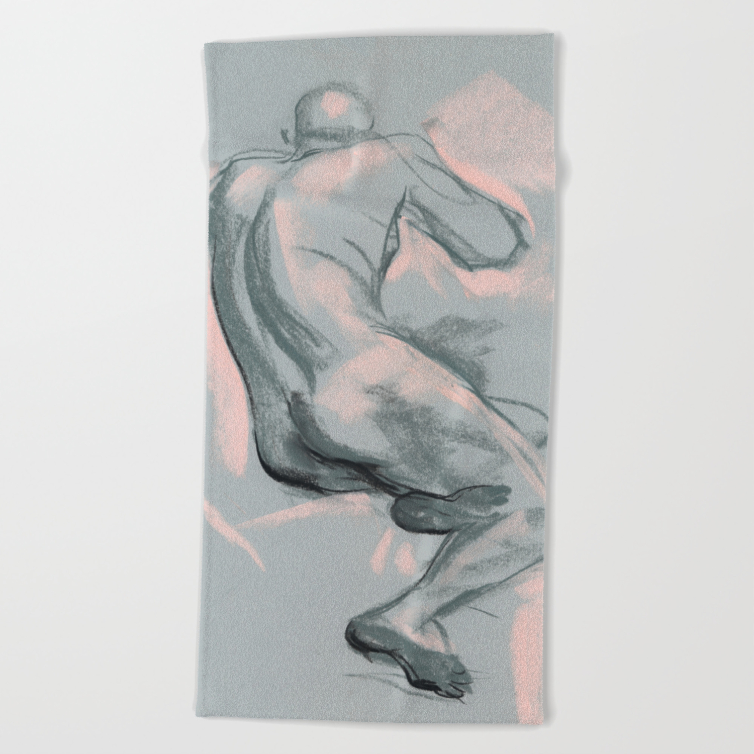 Nude Male Model Sketch Life Drawing Artistic Nudity Beach Towel By Clipsocallipso Society6