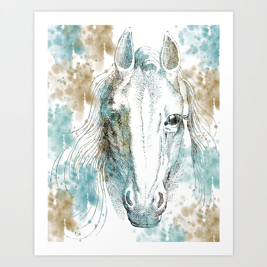 Watercolor Horse Art Print