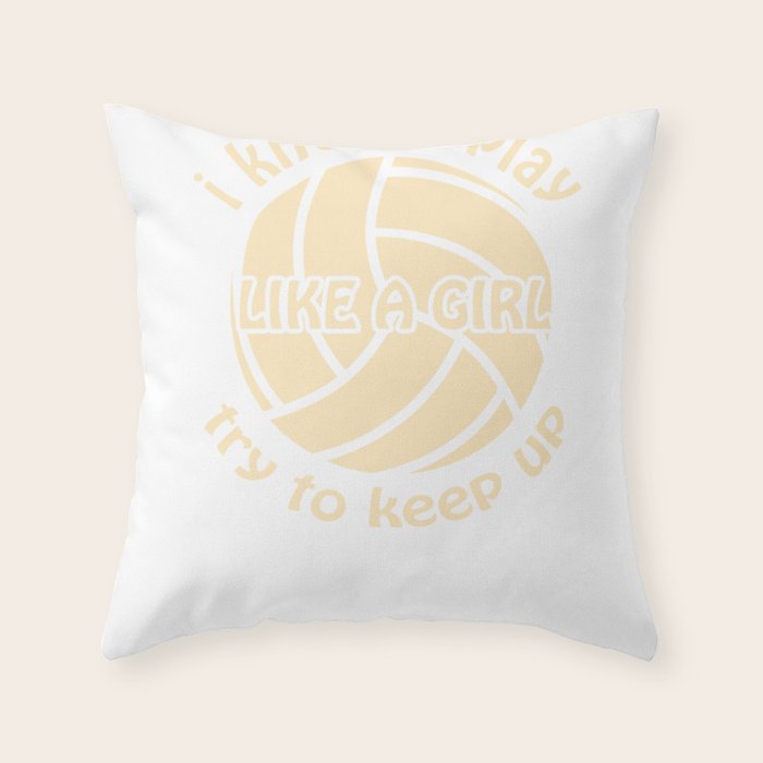 Teen Girls Volleyball Player And Coaches Design Throw Pillow By