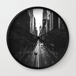 New York City (Black and White) Wall Clock | Streets, Metro, Nyc, Buildings, Newyork, Taxis, Building, Black and White, Downtown, Architect 